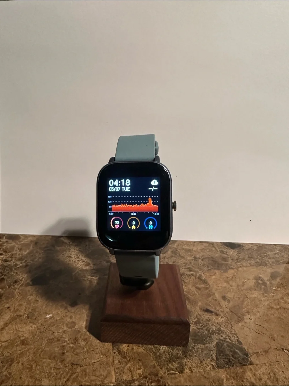 Amazfit GTS 4 Mini smartwatch in Mint Blue
